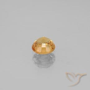 0.85ct Natural Gold Sapphire, Round Cut, 5.38 mm