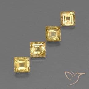 2.24ct Natural Golden Orange Sapphire, Square, 4.2x4.2 mm