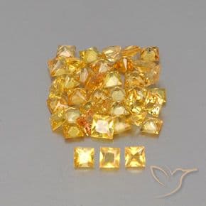 1.44ct Natural Deep Golden Orange Sapphire, Square, 3.1x3 mm