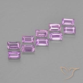 1.30ct Medium Pinkish Purple Sapphire, Baguette, 3.5x2 mm