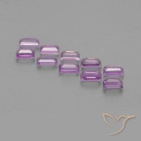 1.30ct Medium Pinkish Purple Sapphire, Baguette, 3.5x2 mm