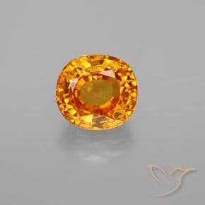 3.16ct Natural Bright Orange Sapphire, Oval Cut, 8.4x7.7 mm