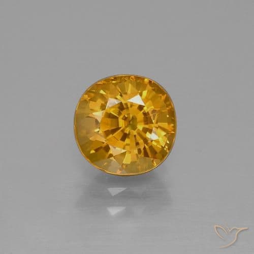 2.27ct Medium Orange-Gold Sapphire, Oval Cut, 7.7x7.2 mm