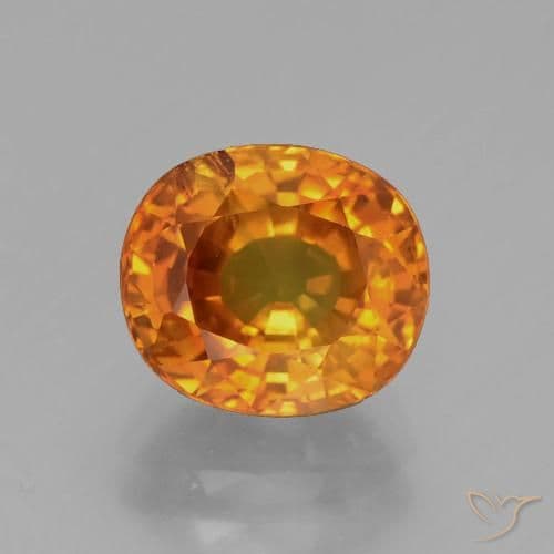 3.06ct Natural Bright Orange Sapphire, Oval Cut, 8.4x7.4 mm