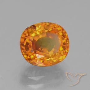 3.06ct Natural Bright Orange Sapphire, Oval Cut, 8.4x7.4 mm