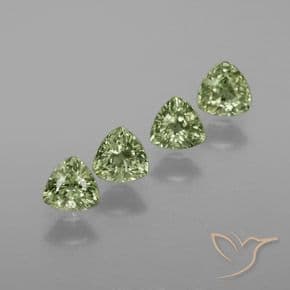 1.65ct Natural Warm Green Sapphire, Trillion, 4.1x4.1 mm