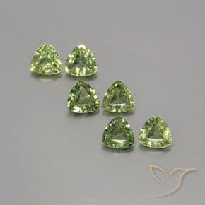 1.65ct Natural Warm Green Sapphire, Trillion, 4.1x4.1 mm