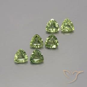 1.65ct Natural Warm Green Sapphire, Trillion, 4.1x4.1 mm