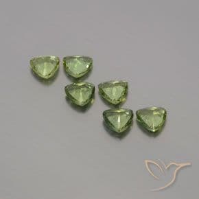 1.65ct Natural Warm Green Sapphire, Trillion, 4.1x4.1 mm