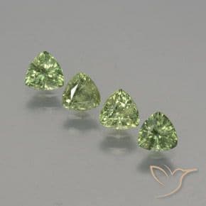 1.65ct Natural Warm Green Sapphire, Trillion, 4.1x4.1 mm