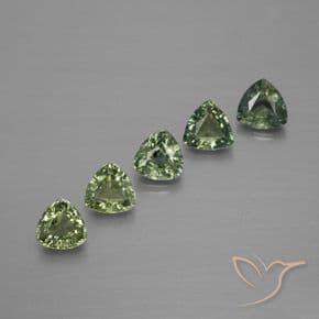 1.65ct Natural Warm Green Sapphire, Trillion, 4.1x4.1 mm