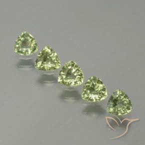1.65ct Natural Warm Green Sapphire, Trillion, 4.1x4.1 mm