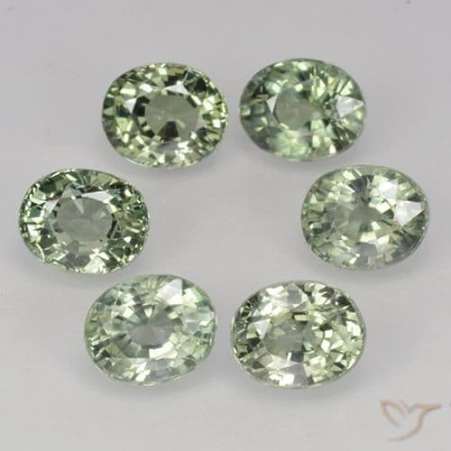 0.55ct Natural Sage Green Sapphire, Oval Cut, 5.1x4.1 mm