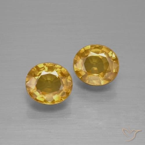 2.27ct Medium Orange-Gold Sapphire, Oval Cut, 7.7x7.2 mm