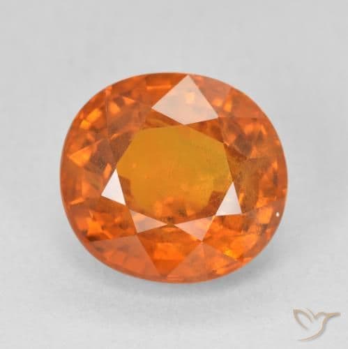 7.50ct Natural Deep Orange Sapphire, Oval Cut, 11.6x10.7 mm