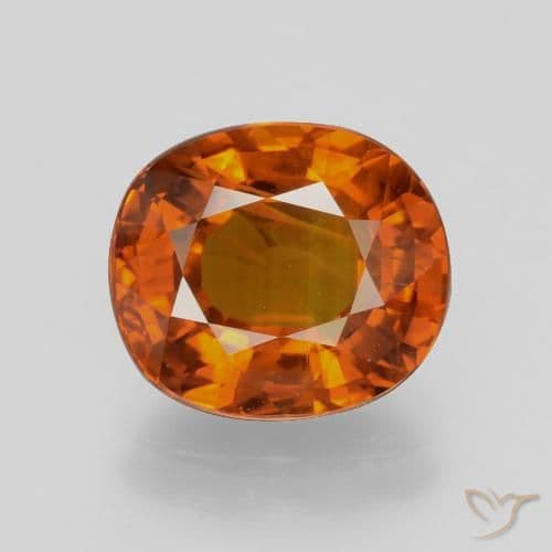 4.98ct Natural Fire Orange Sapphire, Oval Cut, 10.6x9.3 mm