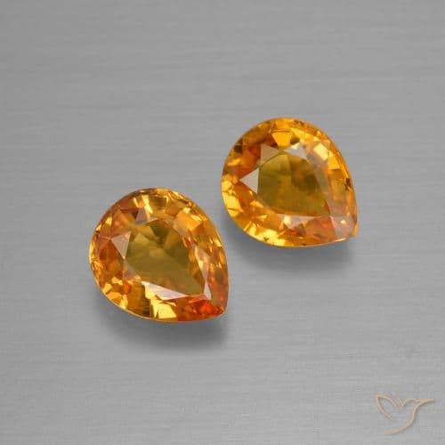 0.52ct Natural Fire Orange Sapphire, Pear Shape, 5.8x3.9 mm