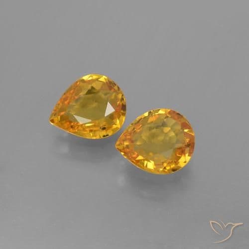 1.33ct Natural Dark Golden Sapphire, Pear Shape, 6.2x5.2 mm