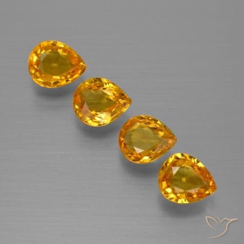 2.56ct Dark Orange-Gold Sapphire, Pear Shape, 6x4.9 mm