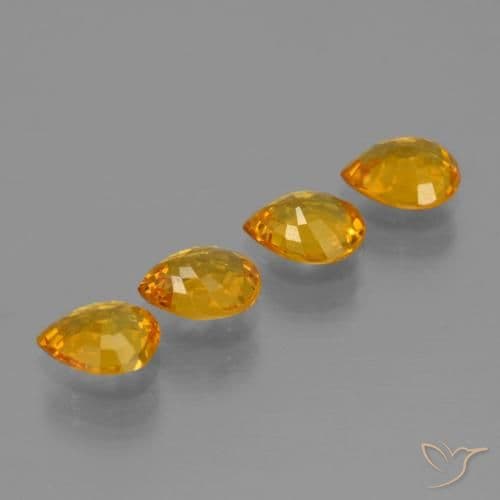 2.56ct Dark Orange-Gold Sapphire, Pear Shape, 6x4.9 mm