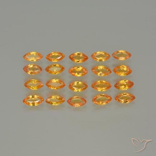 1.23ct Deep Orange-Gold Sapphire, Marquise, 5.1x2.7 mm