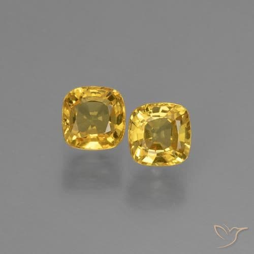 6.35ct Deep Orange-Gold Sapphire, Cushion Cut, 13.6x9.5 mm