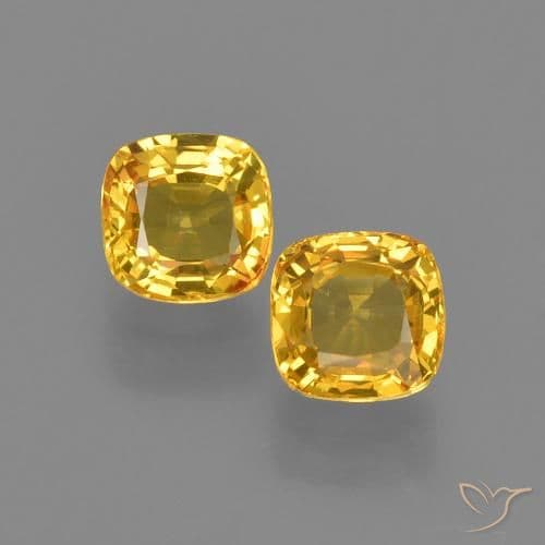 6.35ct Deep Orange-Gold Sapphire, Cushion Cut, 13.6x9.5 mm