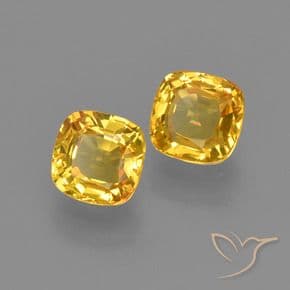 1.05ct Natural Golden Sapphire, Cushion Cut, 4.4x4.3 mm