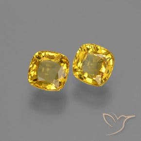 0.92ct Natural Golden Sapphire, Cushion Cut, 4.2x4.2 mm