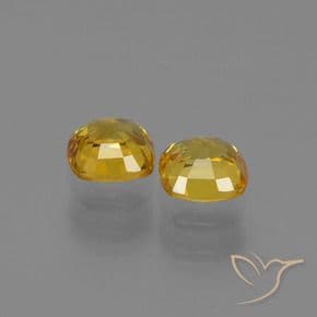 0.92ct Natural Golden Sapphire, Cushion Cut, 4.2x4.2 mm