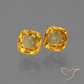 1.16ct Apricot Orange Sapphire, Cushion Cut, 4.3x4.3 mm