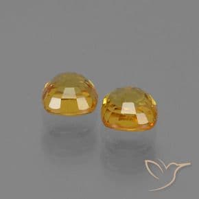 1.16ct Apricot Orange Sapphire, Cushion Cut, 4.3x4.3 mm