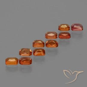 2.63ct Natural Medium Orange Sapphire, Emerald Cut, 3.9x3 mm