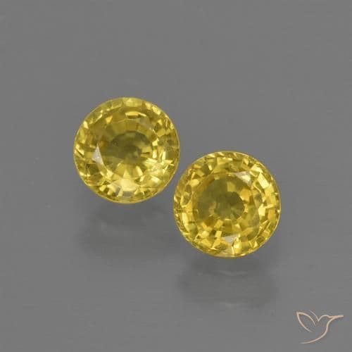 0.93ct Natural Medium Yellow Sapphire, Round Cut, 4.52 mm