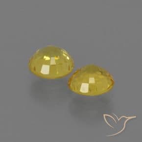 0.93ct Natural Medium Yellow Sapphire, Round Cut, 4.52 mm