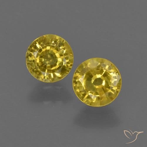 0.90ct Natural Honey Yellow Sapphire, Round Cut, 4.46 mm