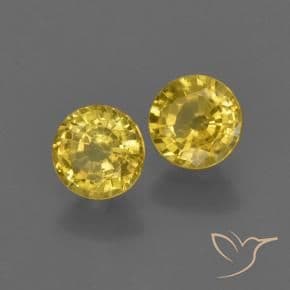 0.90ct Natural Honey Yellow Sapphire, Round Cut, 4.46 mm