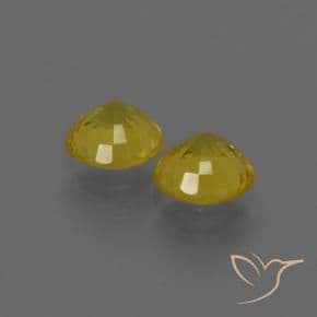 0.90ct Natural Honey Yellow Sapphire, Round Cut, 4.46 mm