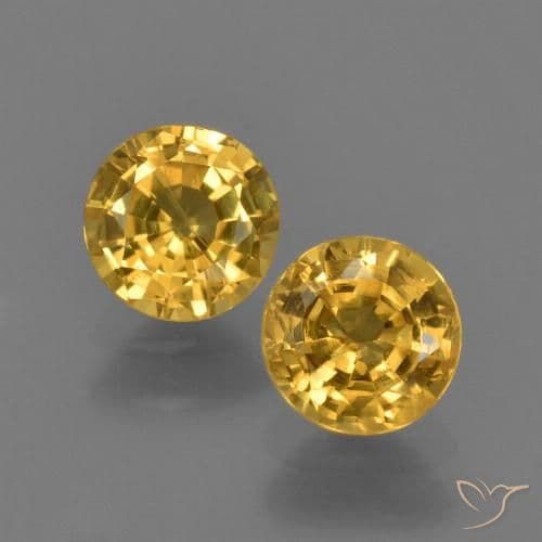 1.17ct Natural Golden Orange Sapphire, Round Cut, 4.94 mm