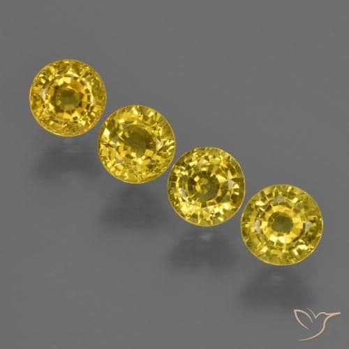 1.97ct Natural Yellowish Gold Sapphire, Round Cut, 4.52 mm