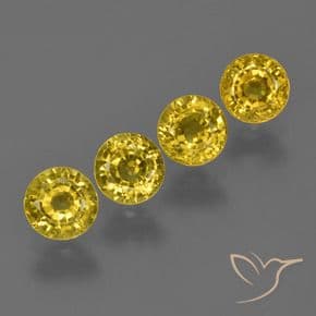 1.97ct Natural Yellowish Gold Sapphire, Round Cut, 4.52 mm