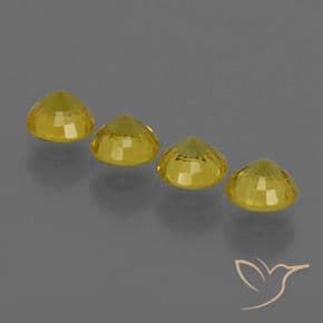1.97ct Natural Yellowish Gold Sapphire, Round Cut, 4.52 mm