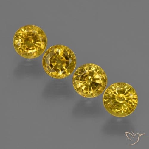 2.19ct Natural Deep Yellow Sapphire, Round Cut, 4.57 mm