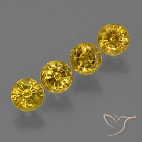 2.19ct Natural Deep Yellow Sapphire, Round Cut, 4.57 mm