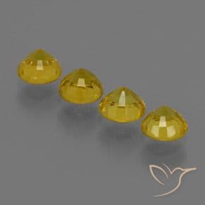 2.19ct Natural Deep Yellow Sapphire, Round Cut, 4.57 mm