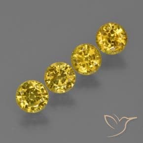 2.34ct Natural Yellowish Gold Sapphire, Round Cut, 4.91 mm