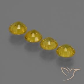 2.34ct Natural Yellowish Gold Sapphire, Round Cut, 4.91 mm