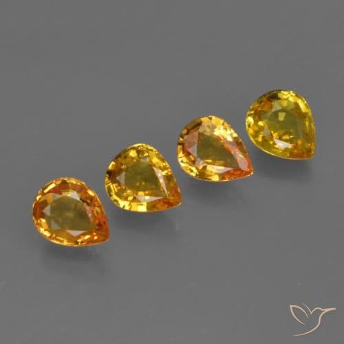 2.70ct Medium Orange Sapphire, Pear Shape, 5.9x4.8 mm