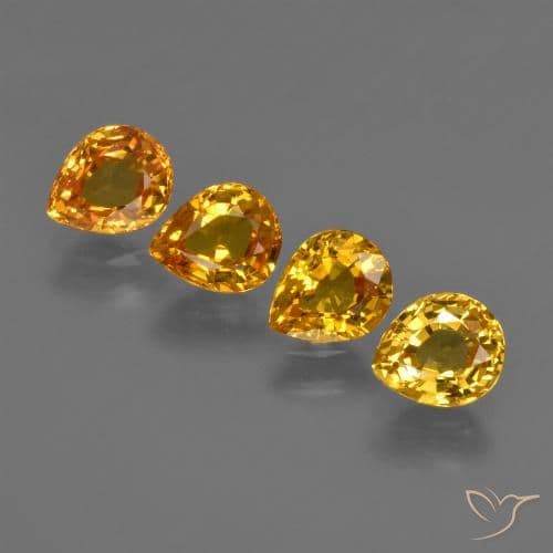 2.70ct Medium Orange Sapphire, Pear Shape, 5.9x4.8 mm