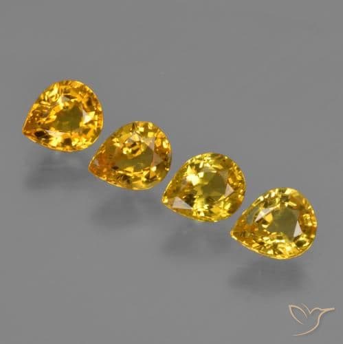 2.78ct Natural Golden Sapphire, Pear Shape, 6x5 mm